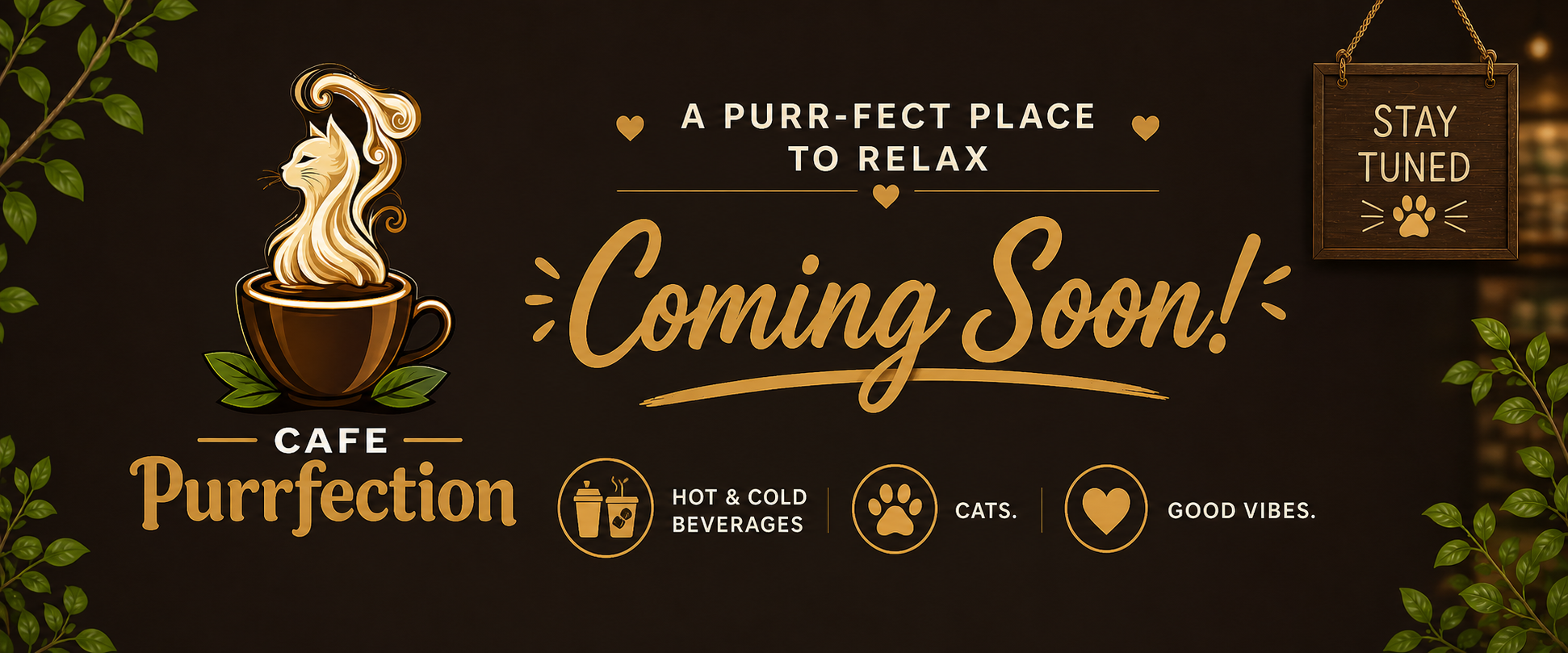 Cafe Purrfection Banner